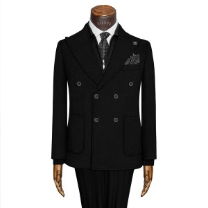 نیم پالتو 6دکمه یقه بلیزر ایتالیایی جیب رو دو چاک وول سیامد کد golf_164