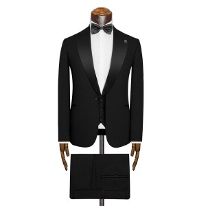 کت و شلوار یقه بلیزر ساتن ژیله یقه اسموکینگ مجلسی_دامادی Teke