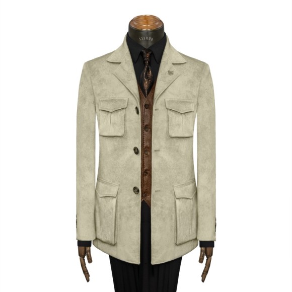 اورکت میکروجیر یقه انگلیسی سافاری سیامد کد KLS_h04/09/402