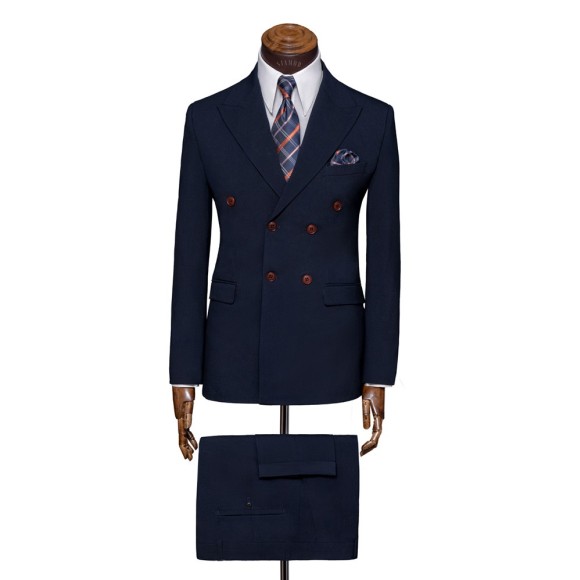 کت و شلوار ۶ دکمه دو چاک دبل برست یقه بلیزر پارچه بزیاق سیامد Siamod