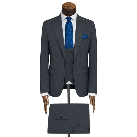 کت و شلوار و ژیله تک دکمه یقه بلیزر جودون ریز سیامد Siamod