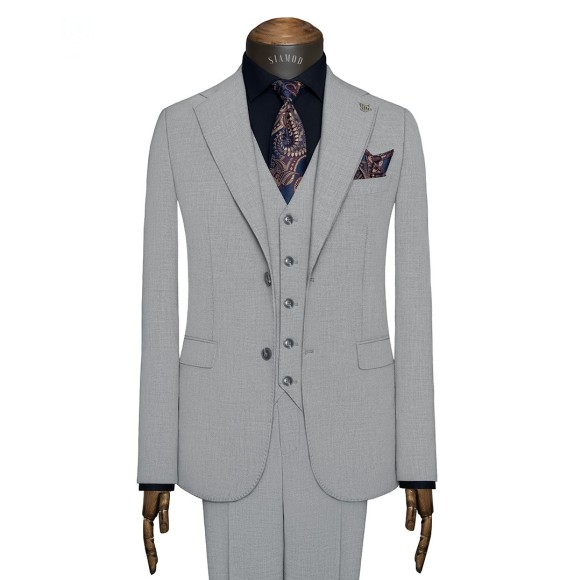 کت شلوار ژیله یقه انگلیسی دو دکمه دو چاک سیامد_PARTI183