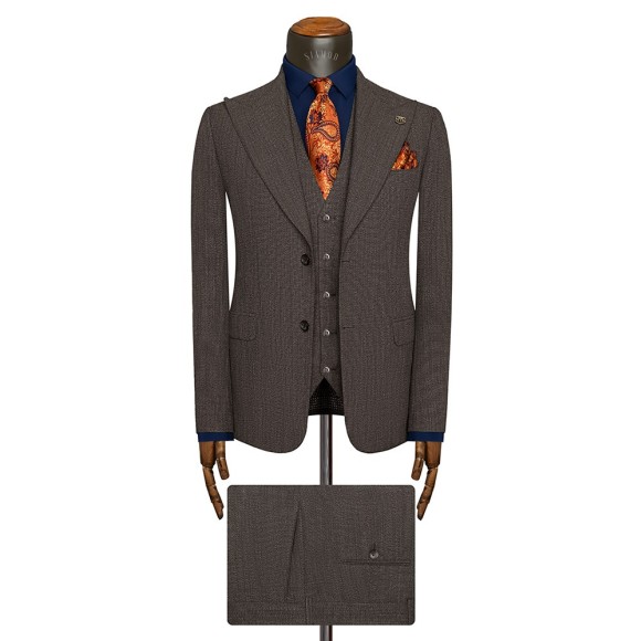 کت وشلوار و ژیله یقه بلیزر 14سانت موشن ساده سیامد siamod