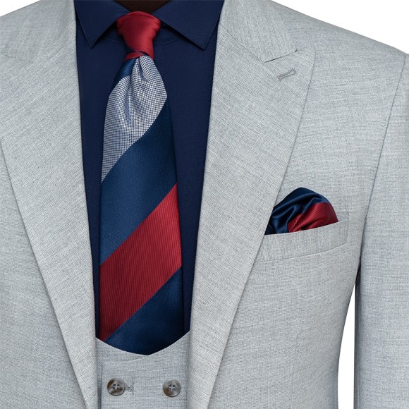 کت و شلوار و ژیله تک دکمه یقه بلیزر جودون ریز سیامد Siamod