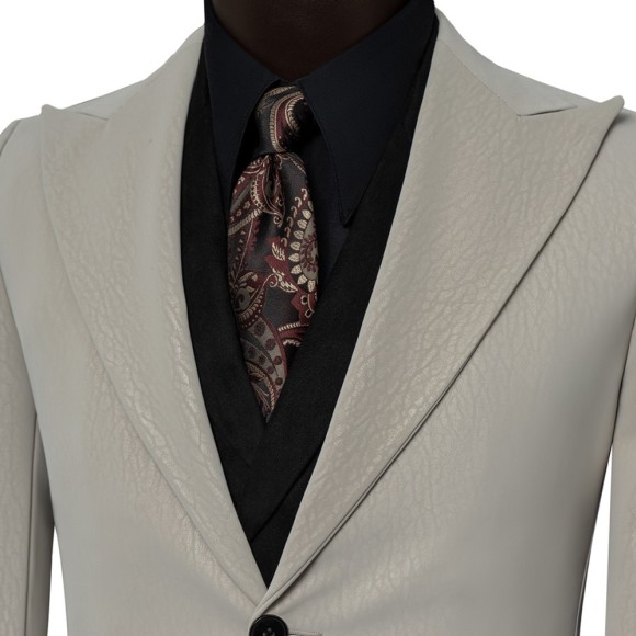 نیم پالتو چرم یقه بلیزر شاخ دار سیامد E-401-8-10 siamod