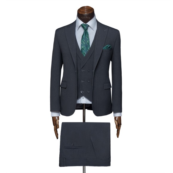 کت و شلوار و ژیله تک دکمه یقه بلیزر بزیاق سیامد Siamod