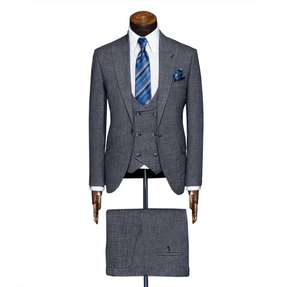 کت و شلوار و ژیله تک دکمه یقه بلیزر آیرسکو سوزنی پرگاس Pergase