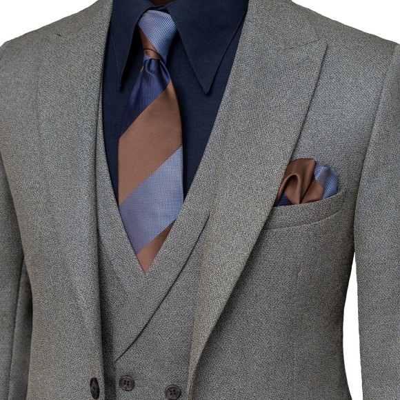 کت و شلوار و ژیله تک دکمه تک چاک یقه بلیزر جودون خاویاری سیامد Siamod