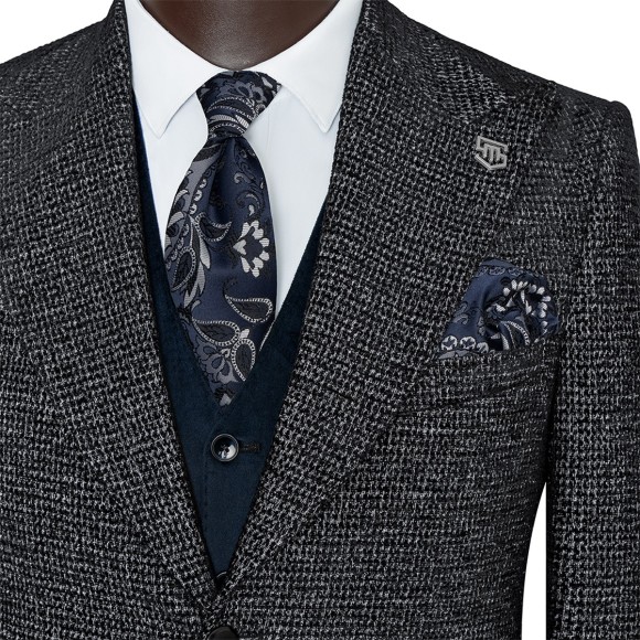 پالتو یقه بلیزر دو دکمه تک چاک پارچه پرادا پادرن سیامد کد H_bosh 4 13/07/402