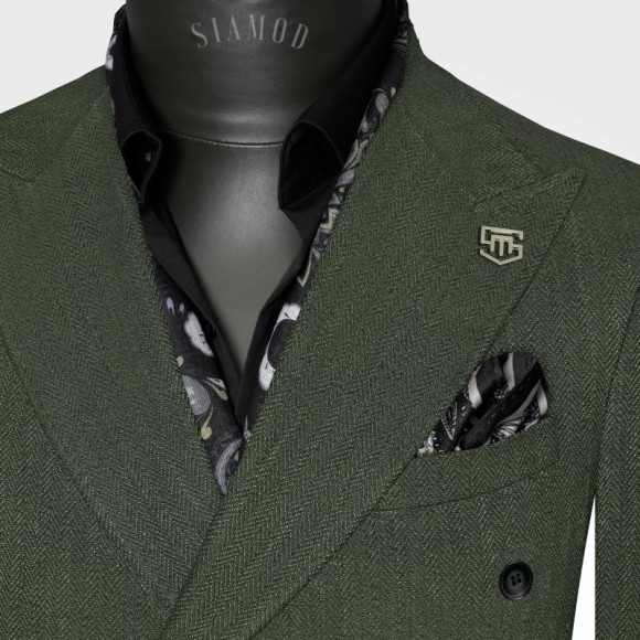 کت شلوار دبل برست 6دکمه دو چاک دیپلمات جناقی سیامد کد_H23/11/402