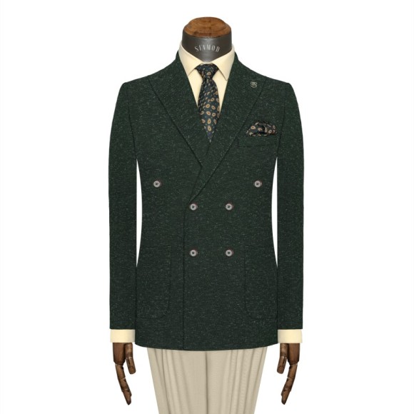 تک کت دبل برست یقه بلیزر آکفیل سیامد E-11-29-212 Siamod