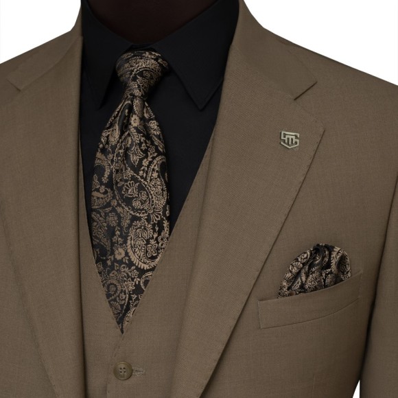 کت و شلوار و ژیله دو دکمه دو چاک یقه انگلیسی آلتین سیامد Siamod