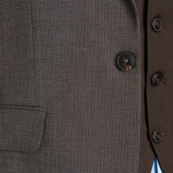 کت و شلوار و ژیله کمبین تک دکمه دوچاک یقه بلیزر کشمیر سیامد مدل407-1794