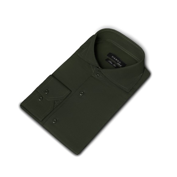 پیراهن استین بلند پاموک یقه ایتالیایی دو دکمه سیامد کد A_sh 27/7/402