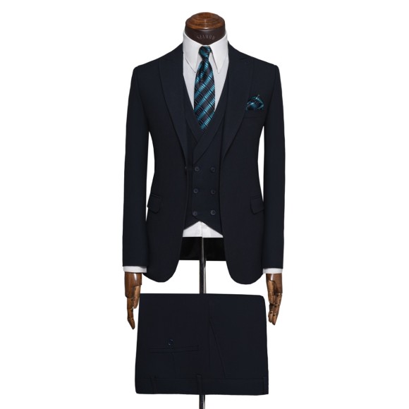 کت و شلوار و ژیله تک دکمه یقه بلیزر بزیاق سیامد Siamod