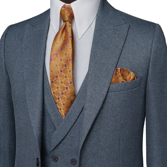 کت و شلوار و ژیله تک دکمه تک چاک یقه بلیزر جودون خاویاری سیامد Siamod