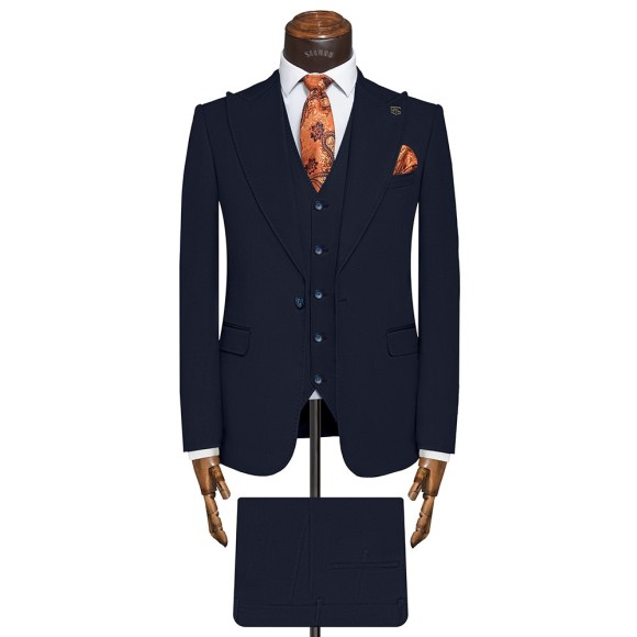 کت شلوار ژیله یقه بلیزر شاخدار تک دوکمه 2چاک التین سیامد