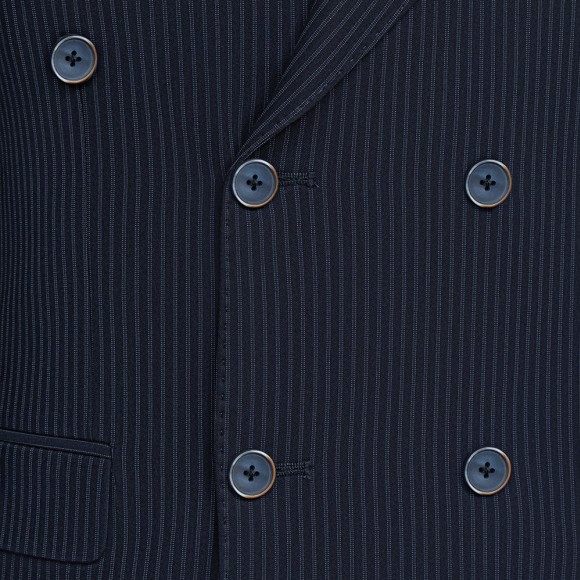 کت وشلوار دبل برست کراویزه طرح دیپلمات یقه بلیزر  پلی ویسکون سیامد