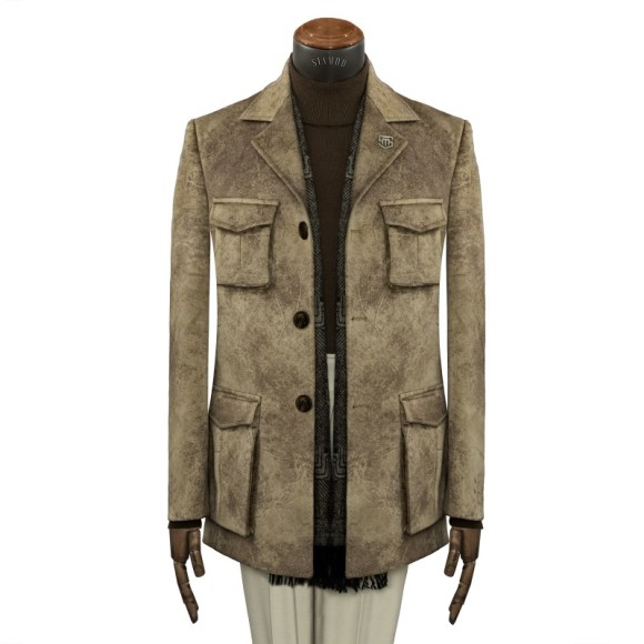 اورکت میکروجیر یقه انگلیسی سافاری سیامد کد KLS_h04/09/402