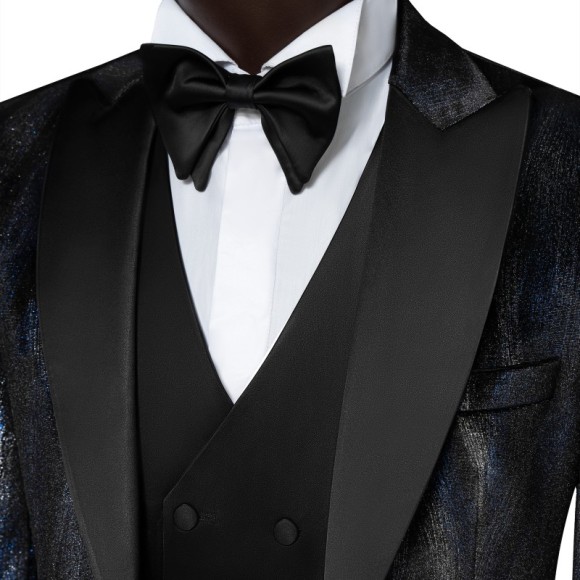 کت و شلوار و ژیله و پاپیون دامادی یقه بلیزر تاکسیدو میکروجیر سوییت سارتوریا