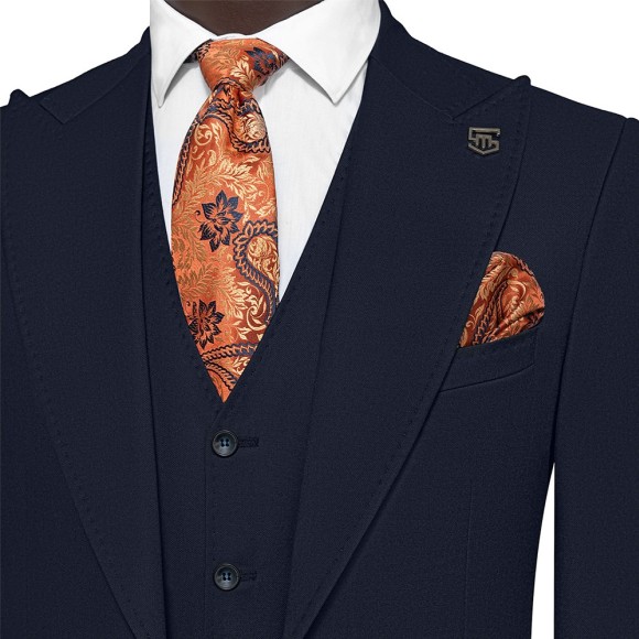 کت شلوار ژیله یقه بلیزر شاخدار تک دوکمه 2چاک التین سیامد