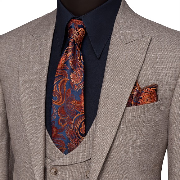 کت و شلوار و ژیله تک دکمه یقه بلیزر آیرسکو سوزنی پرگاس Pergase