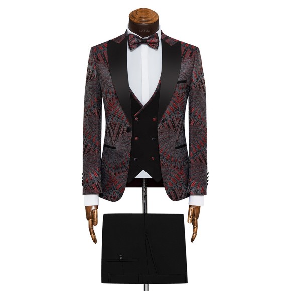 کت و شلوار و ژیله و پاپیون طرح دار یقه بلیزر سوییت سارتوریا Suit Sartoria