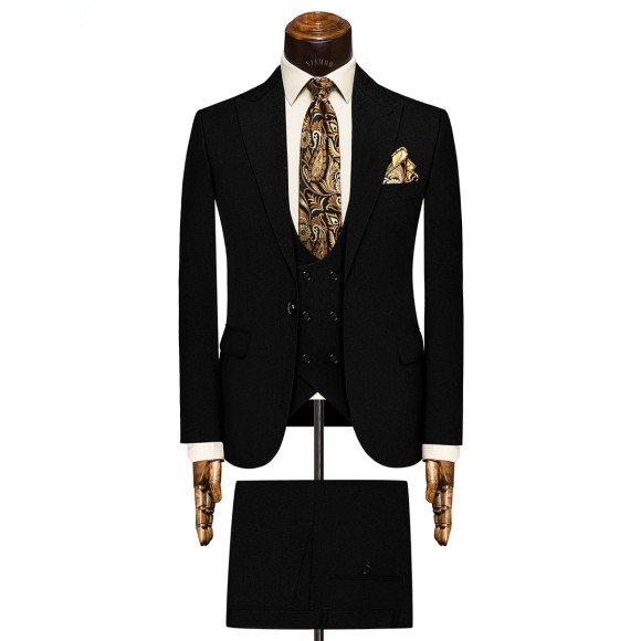 کت و شلوار و ژیله تک دکمه یقه بلیزر ژیله ساده بزیاق سیامد Siamod