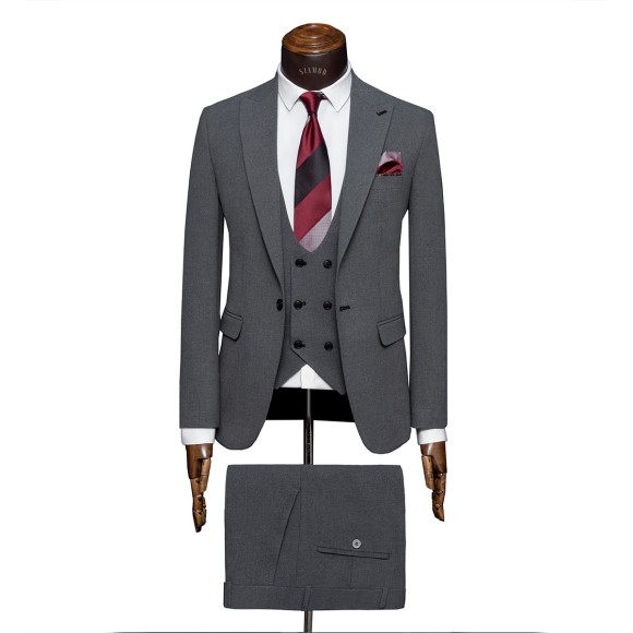 کت و شلوار و ژیله تک دکمه یقه بلیزر ژیله ساده بزیاق سیامد Siamod