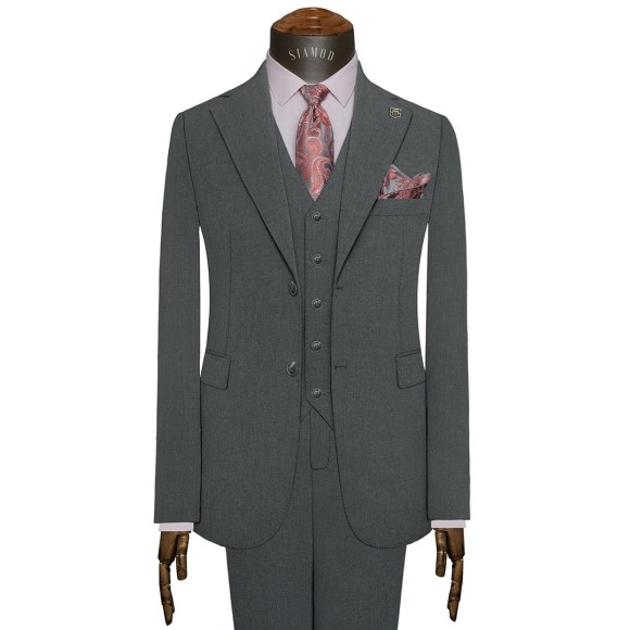 کت شلوار ژیله یقه انگلیسی دو دکمه دو چاک سیامد_PARTI183