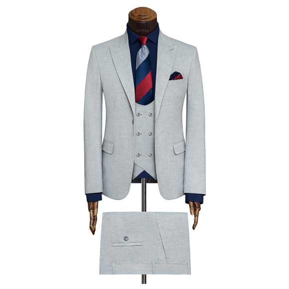 کت و شلوار و ژیله تک دکمه یقه بلیزر جودون ریز سیامد Siamod