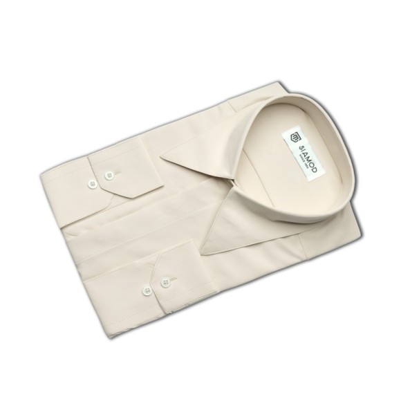 پیراهن مردانه استین بلند یقه امریکایی دکمه مخفی کرپ دوشین سیامد