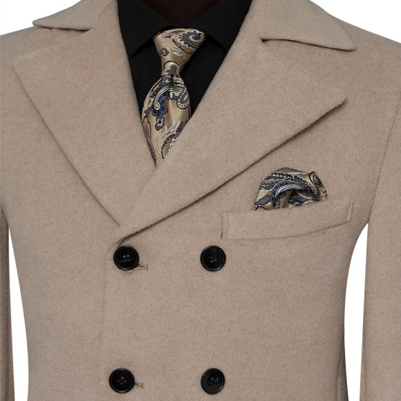 نیم پالتو هشت دکمه موهر یقه انگلیسی سیامد E-401-9-19 siamod