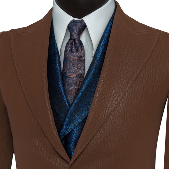 نیم پالتو چرم یقه بلیزر شاخ دار سیامد E-401-8-10 siamod