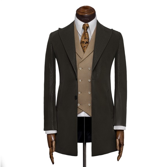 نیم پالتو چرم یقه بلیزر شاخ دار سیامد E-401-8-10 siamod