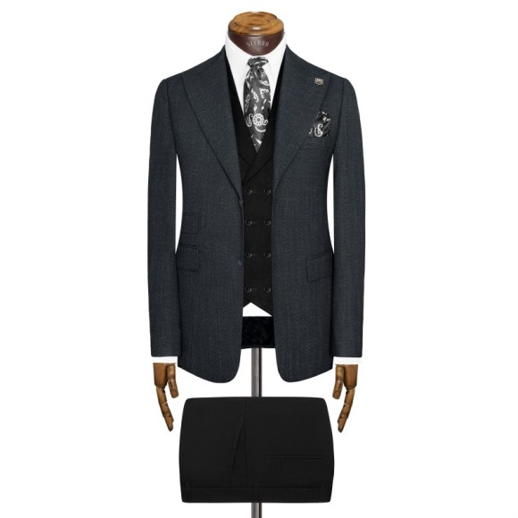 تک کت دو دکمه دوچاک یقه بلیزر شاخدار TENSELسیامد E-10-20-214-vh Siamod