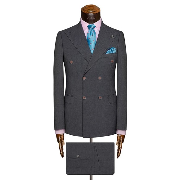 کت و شلوار دبل برست یقه بلیزر شاخدار دنیلو سیامد siamod مدل H-10-28