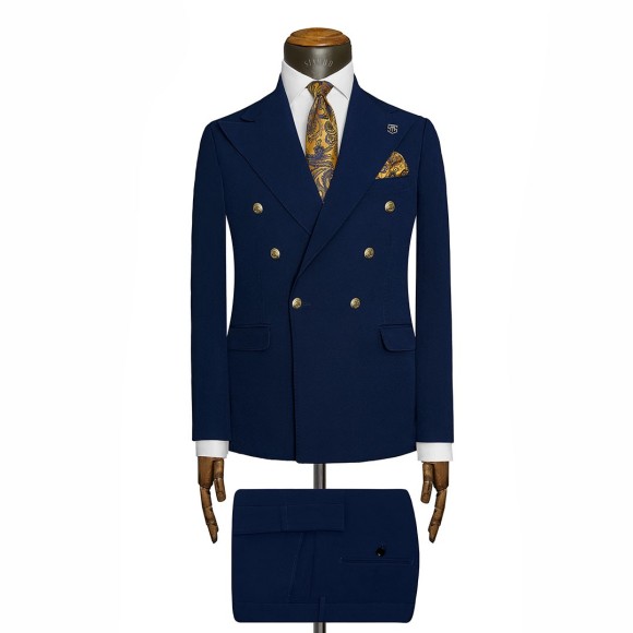 کت و شلوار یقه کنت دبل برست چهار دکمه پلی ویسکون لاکرا سیامد کد4/07/402JOL