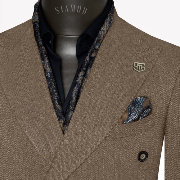کت شلوار دبل برست 6دکمه دو چاک دیپلمات جناقی سیامد کد_H23/11/402