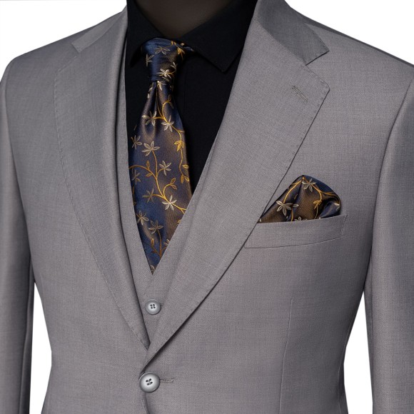 کت و شلوار و ژیله دو دکمه دو چاک یقه انگلیسی آلتین سیامد Siamod