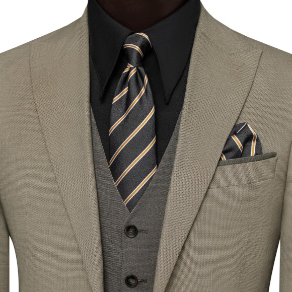 کت و شلوار و ژیله کمبین دو رو تک دکمه دوچاک یقه بلیزر الگانس سیامد