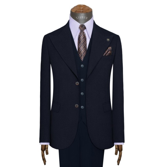 کت شلوار ژیله کمبین یقه بلیزر ناتیه ریپس سیامد_H.J 403