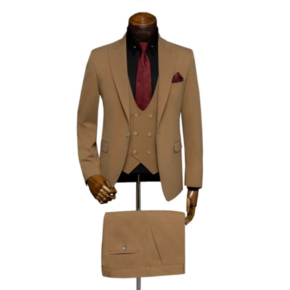 کت و شلوار و ژیله تک دکمه یقه بلیزر ژیله ساده بزیاق سیامد Siamod