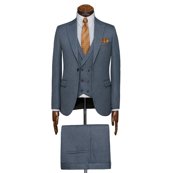 کت و شلوار و ژیله تک دکمه تک چاک یقه بلیزر جودون خاویاری سیامد Siamod