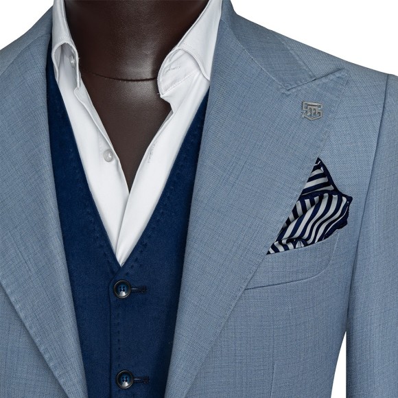 کت وشلوار یقه بلیزر  دودکمه دو چاک جیب رو ایتالیایی وول سیامد کد jolf 86