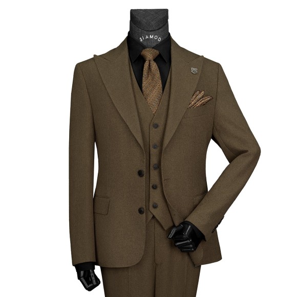 کت و شلوار و ژیله دو دکمه یقه بلیزر پلی ویسکون سیامد Siamod مدلN-401-8