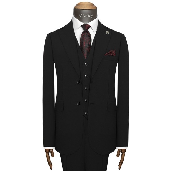 کت شلوار ژیله یقه انگلیسی دو دکمه دو چاک سیامد_PARTI183