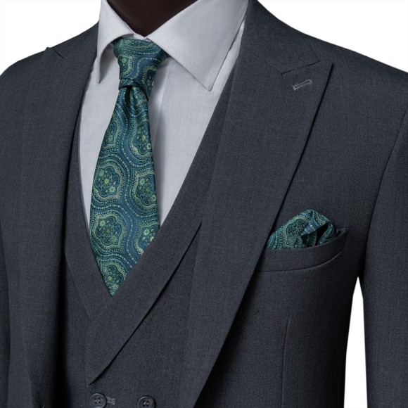 کت و شلوار و ژیله تک دکمه یقه بلیزر بزیاق سیامد Siamod