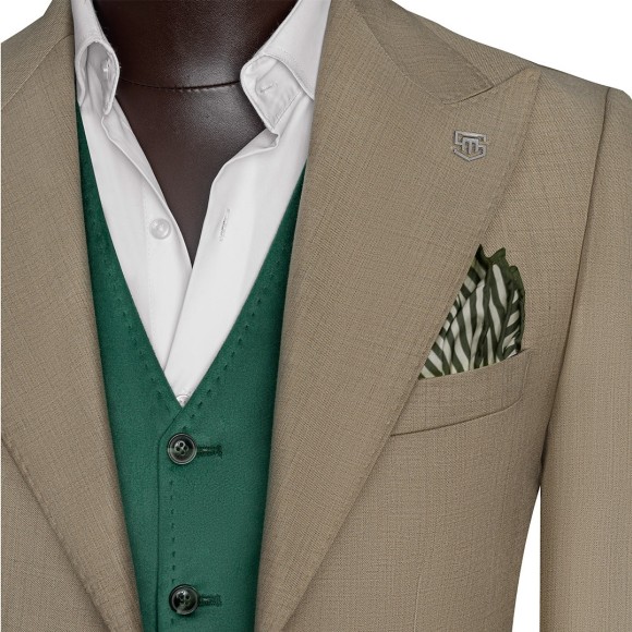 کت وشلوار یقه بلیزر  دودکمه دو چاک جیب رو ایتالیایی وول سیامد کد jolf 86