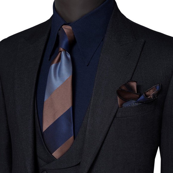 کت و شلوار و ژیله تک دکمه یقه بلیزر آیرسکو سوزنی پرگاس Pergase